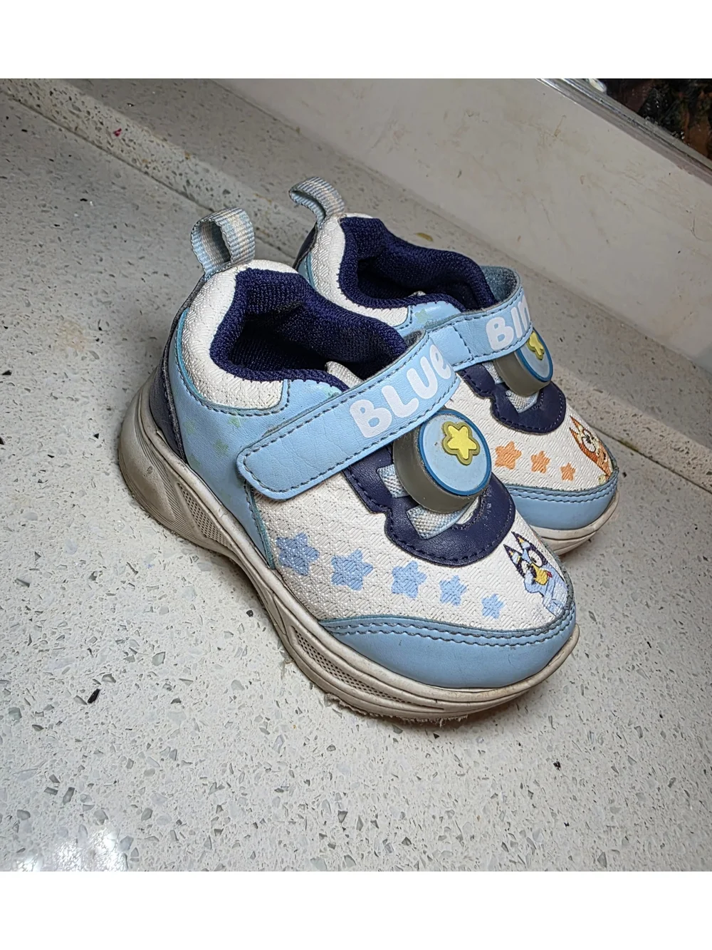 Bluey & Bingo Light Blue Kids Sneakers with Star Accent